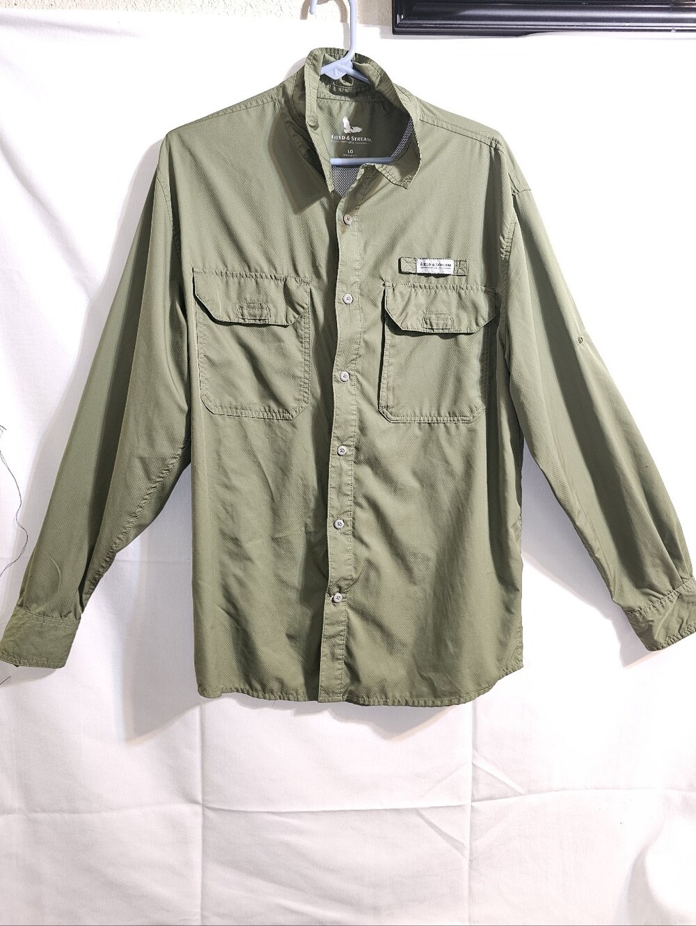 Field & Stream Shirt Mens Large Green Button Down Fisherman Utility Fishing Sz L - Picture 5 of 12